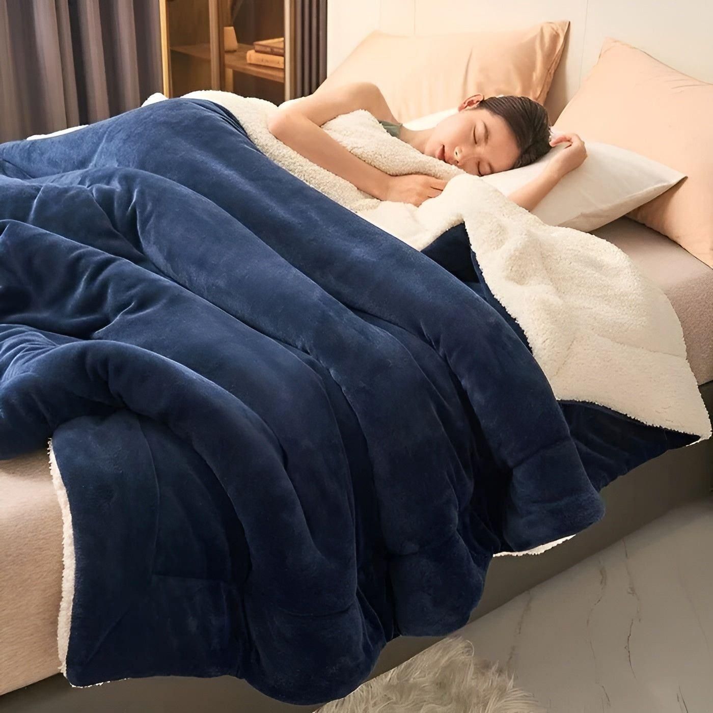 Double Layer Fleece Blanket – Soft, Durable, Cozy for Sofa and Bed, Machine Washable