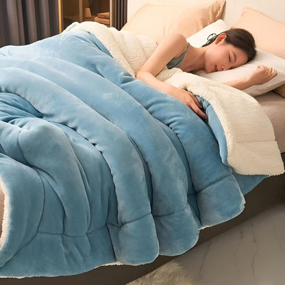 Double Layer Fleece Blanket – Soft, Durable, Cozy for Sofa and Bed, Machine Washable