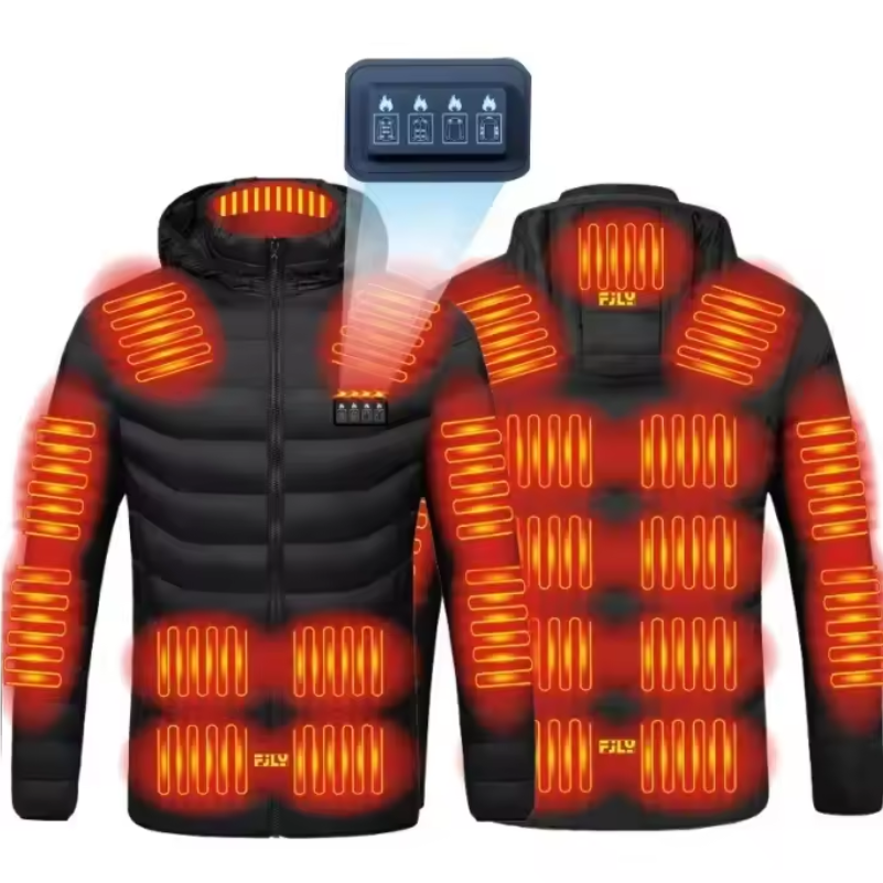 Down Jacket with Electric Heating and 21 Customizable Heat Zones