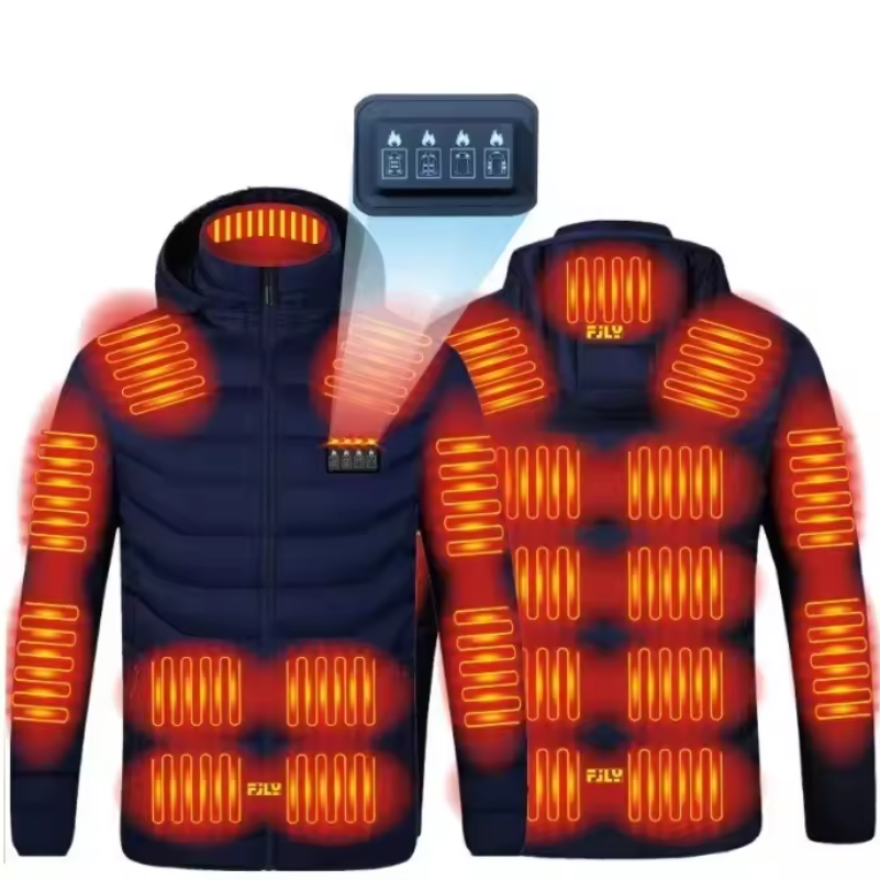 Down Jacket with Electric Heating and 21 Customizable Heat Zones