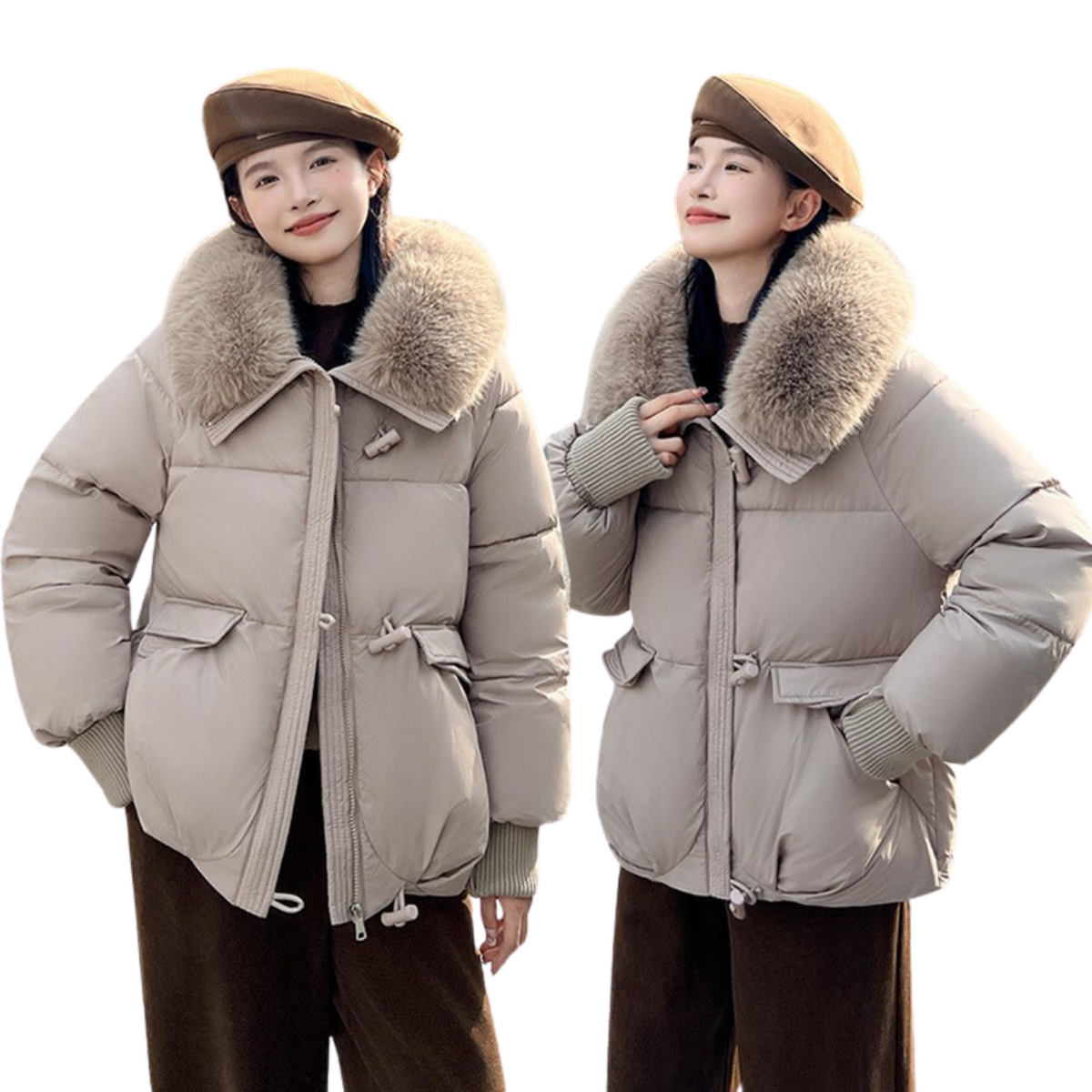 Fleece-Lined Hooded Winter Parka for Cold Weather