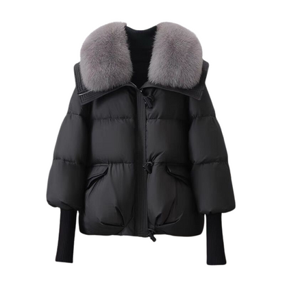 Fleece-Lined Hooded Winter Parka for Cold Weather