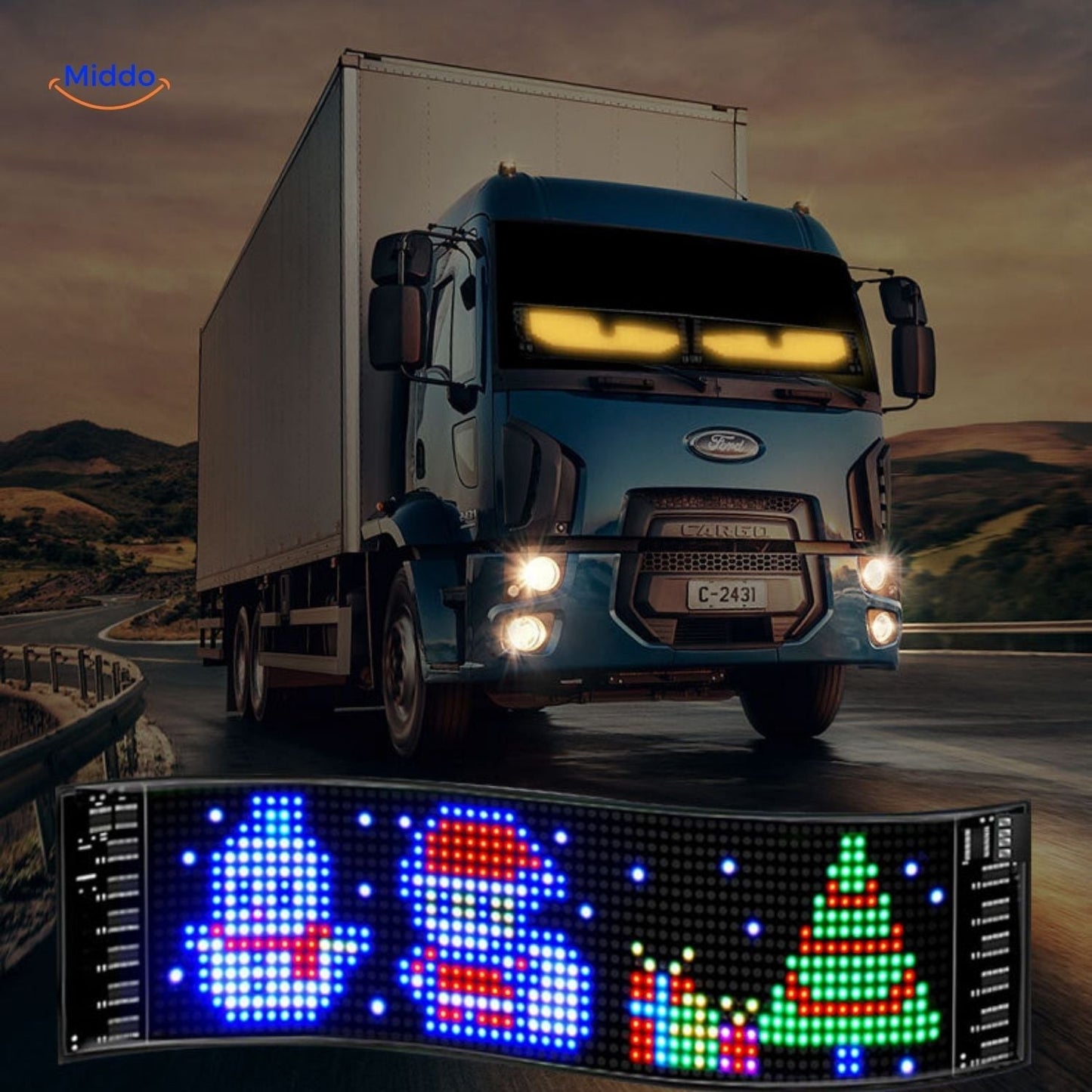 Customizable Devil Eye Design LED Display for Trucks and Cars