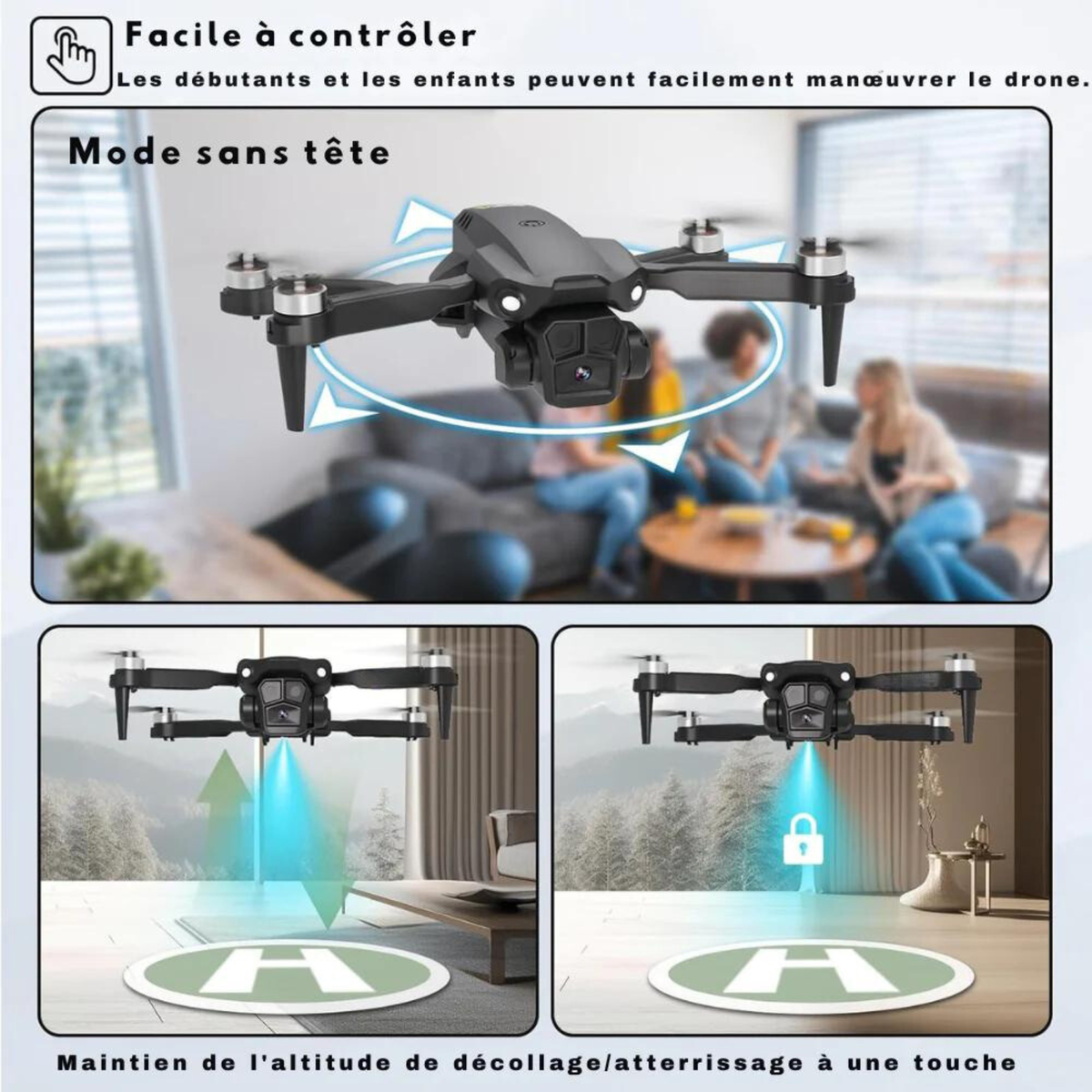 Portable Drone with Dual Cameras – Live Video and Smart Stabilization