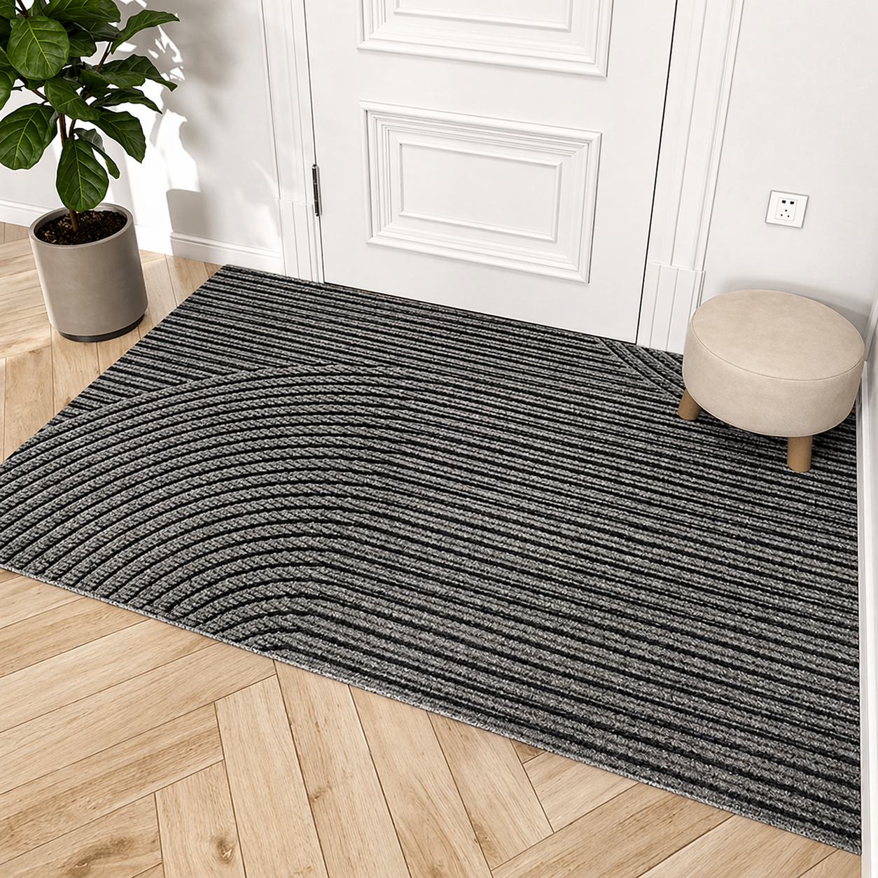 Contemporary Dirt Trapping Door Mat for Indoor and Outdoor Use