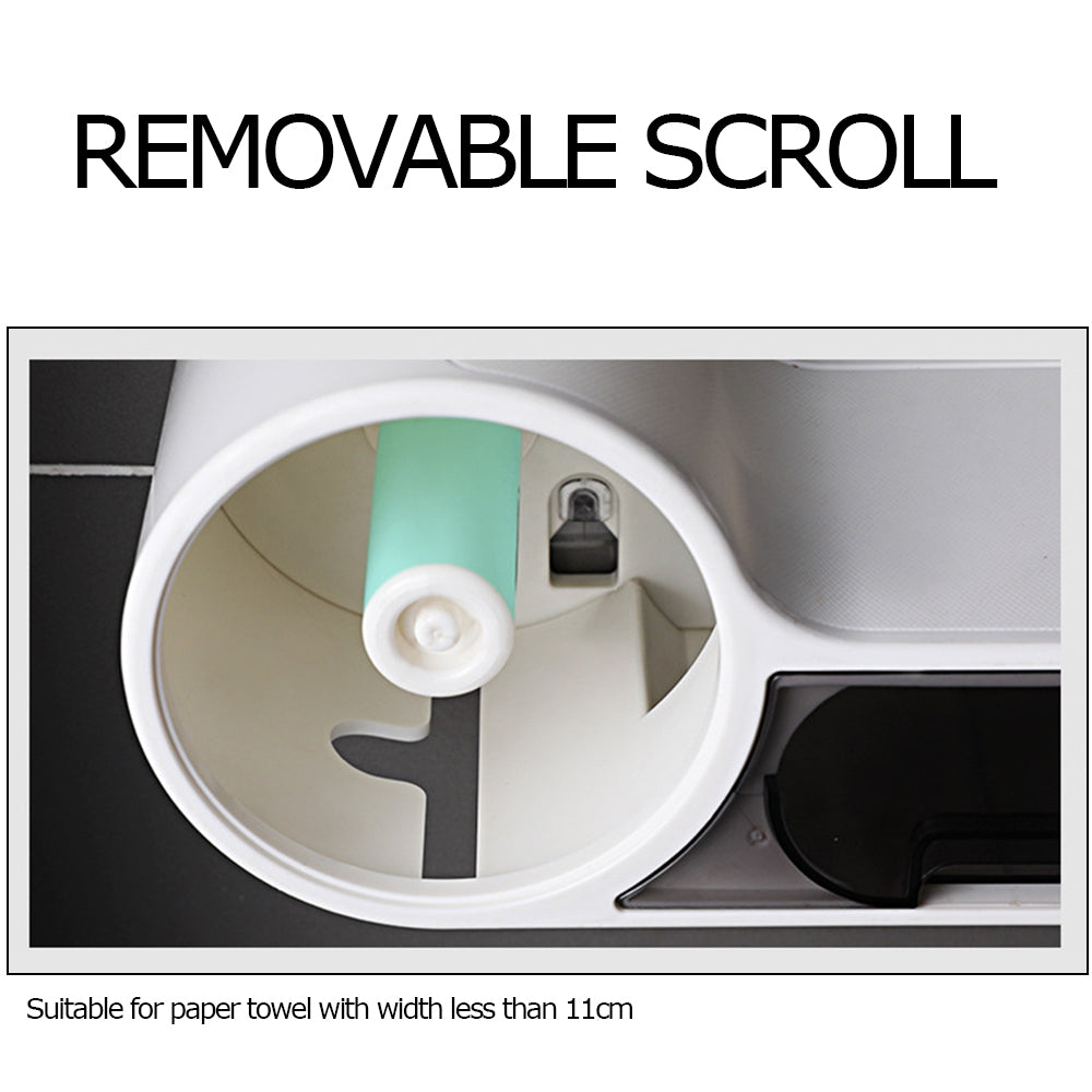 Self-Adhesive Waterproof Toilet Paper Holder with Extra Storage