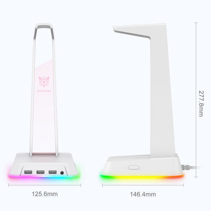 RGB Lighting Headset Stand in White