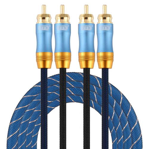 Nylon Braided Coaxial Audio Cable 2m - Gold-Plated RCA to RCA for TV/Amplifier/Home Theater/DVD (Dark Blue)