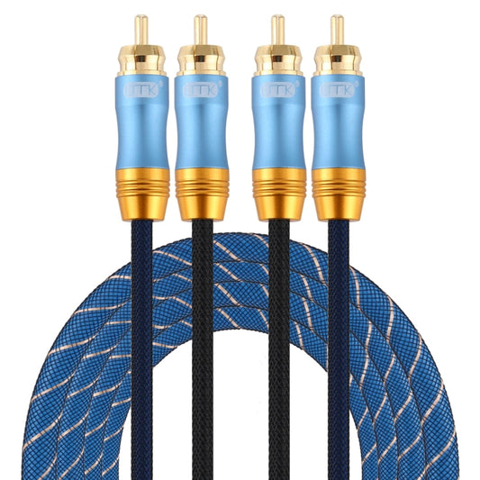 Nylon Braided Coaxial Audio Cable 2m - Gold-Plated RCA to RCA for TV/Amplifier/Home Theater/DVD (Dark Blue)