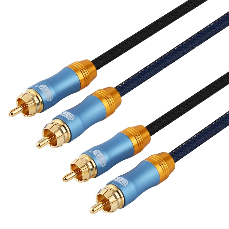 Nylon Braided Coaxial Audio Cable 2m - Gold-Plated RCA to RCA for TV/Amplifier/Home Theater/DVD (Dark Blue)