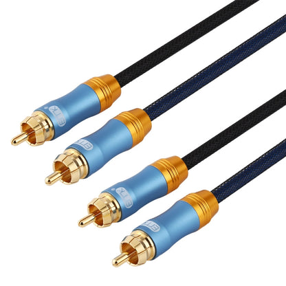 Nylon Braided Coaxial Audio Cable 2m - Gold-Plated RCA to RCA for TV/Amplifier/Home Theater/DVD (Dark Blue)