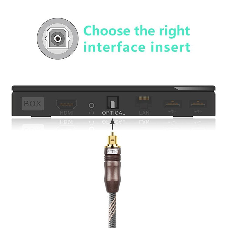 20m Optical Fiber Cable with Square Toslink Connectors for TV Audio