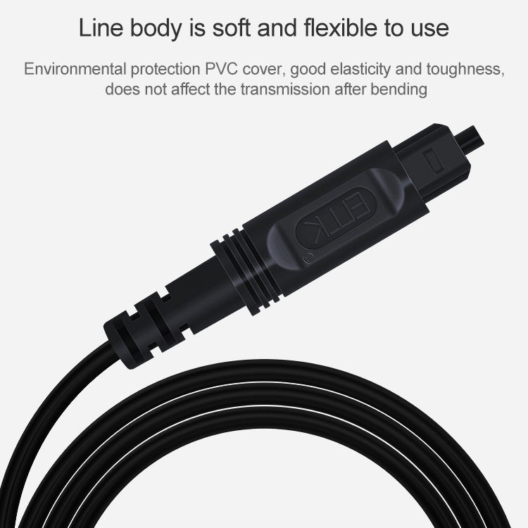 20m Digital Audio Speaker Optical Fiber Cable – Square Port, Sky Blue
