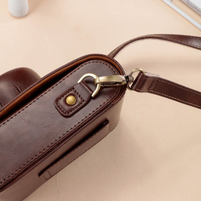 Leather Camera Case Bag with Strap for FUJIFILM X100VI (Coffee)