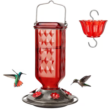 Elegant Hummingbird Nectar Feeder with Easy Clean Design