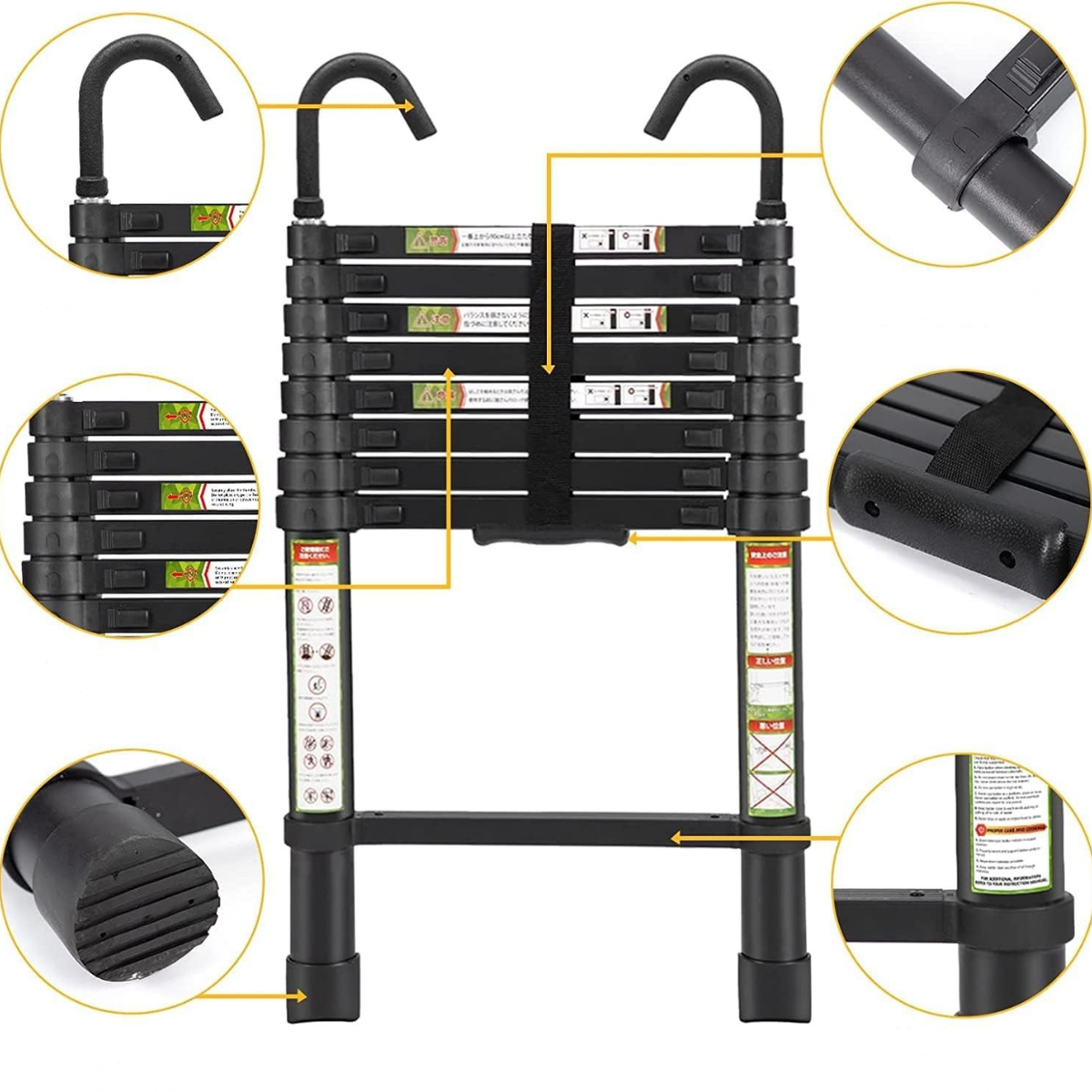 Telescopic Ladder 6.2m - High-Security Aluminum Construction