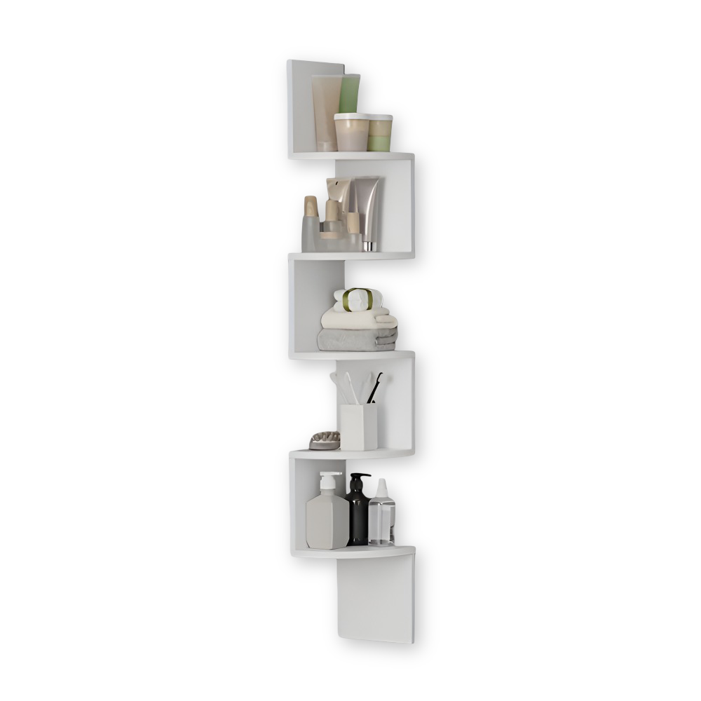 Stylish 5-Tier Corner Shelf | Zigzag Design for Space Efficiency