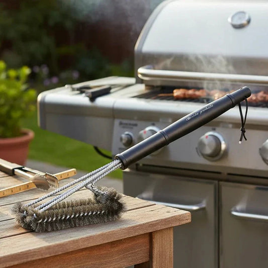 Edelstahl Grillrost Reinigungsbürste | Entfernt Angebranntes Essen | Rutschfester Griff | FireScrub