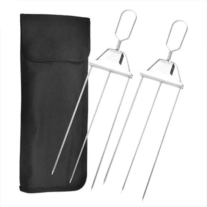 Stainless Steel Skewers | Double Prong Design for Clean Serving