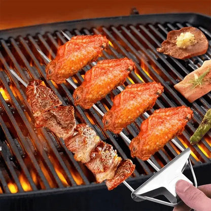 Stainless Steel Skewers | Double Prong Design for Clean Serving