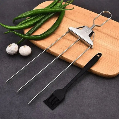 Stainless Steel Skewers | Double Prong Design for Clean Serving