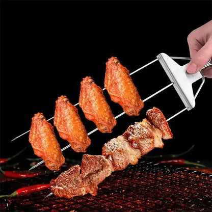 Stainless Steel Skewers | Double Prong Design for Clean Serving