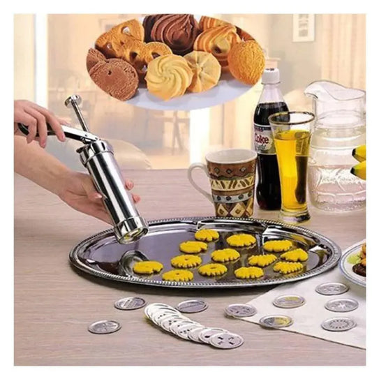 Stainless Steel Cookie Press for Evenly Shaped Cookies