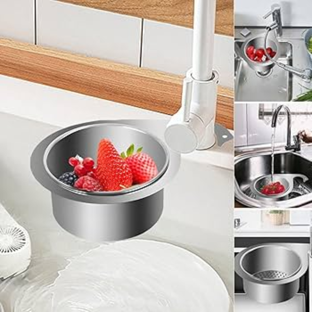 Elegant Stainless Steel Sink Strainer with Swan Holder
