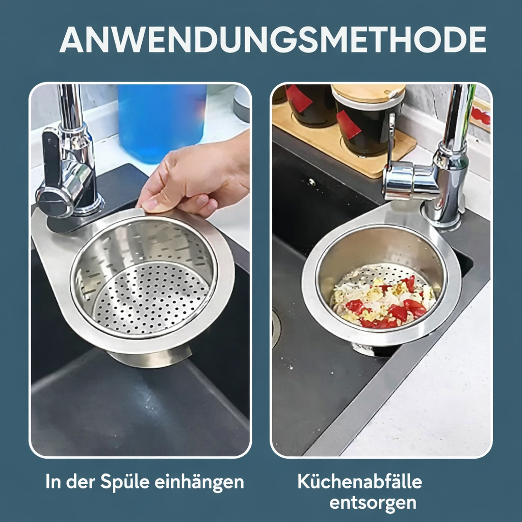 Elegant Stainless Steel Sink Strainer with Swan Holder
