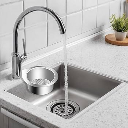 Elegant Stainless Steel Sink Strainer with Swan Holder