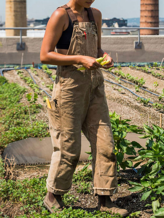 Canvas Duck Bib Overalls Work Outfit with Suspenders