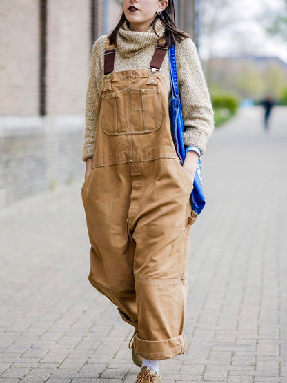 Canvas Duck Bib Overalls Work Outfit with Suspenders