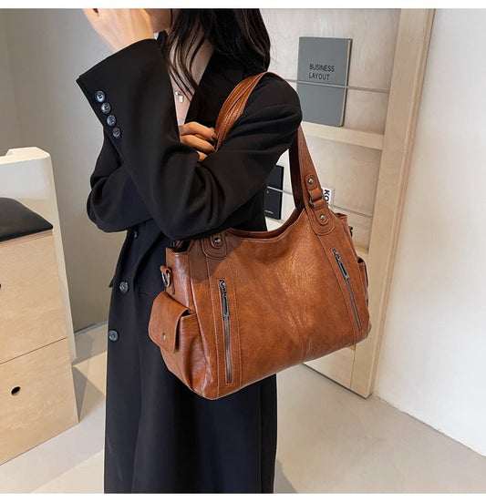 Classic Leather Tote Bag | Stylish & Spacious Design