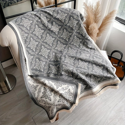 Chic Vintage-Inspired Fleece Wrap Scarf