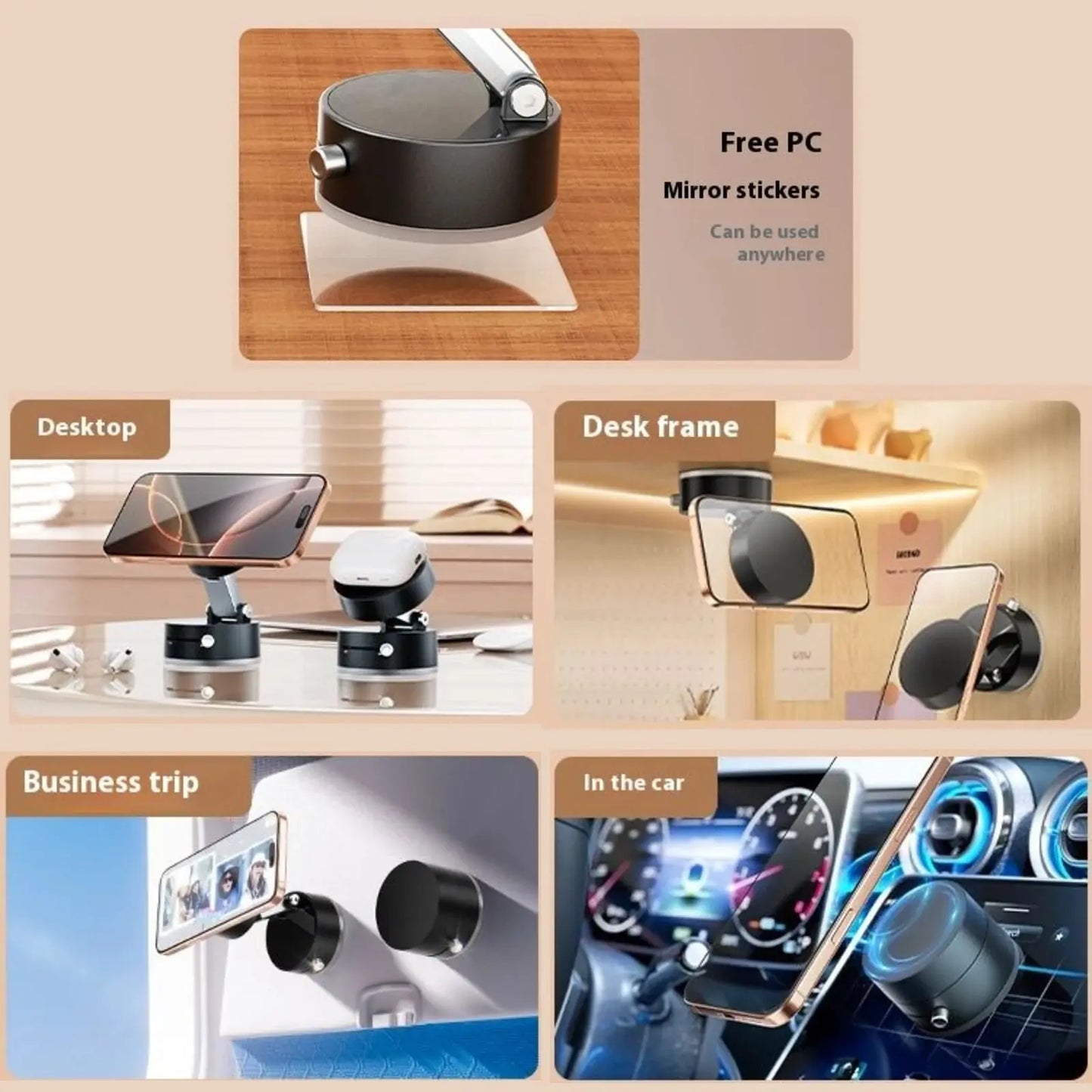 Smart Magnetic Car Phone Mount – 360° Rotating Holder for All Devices