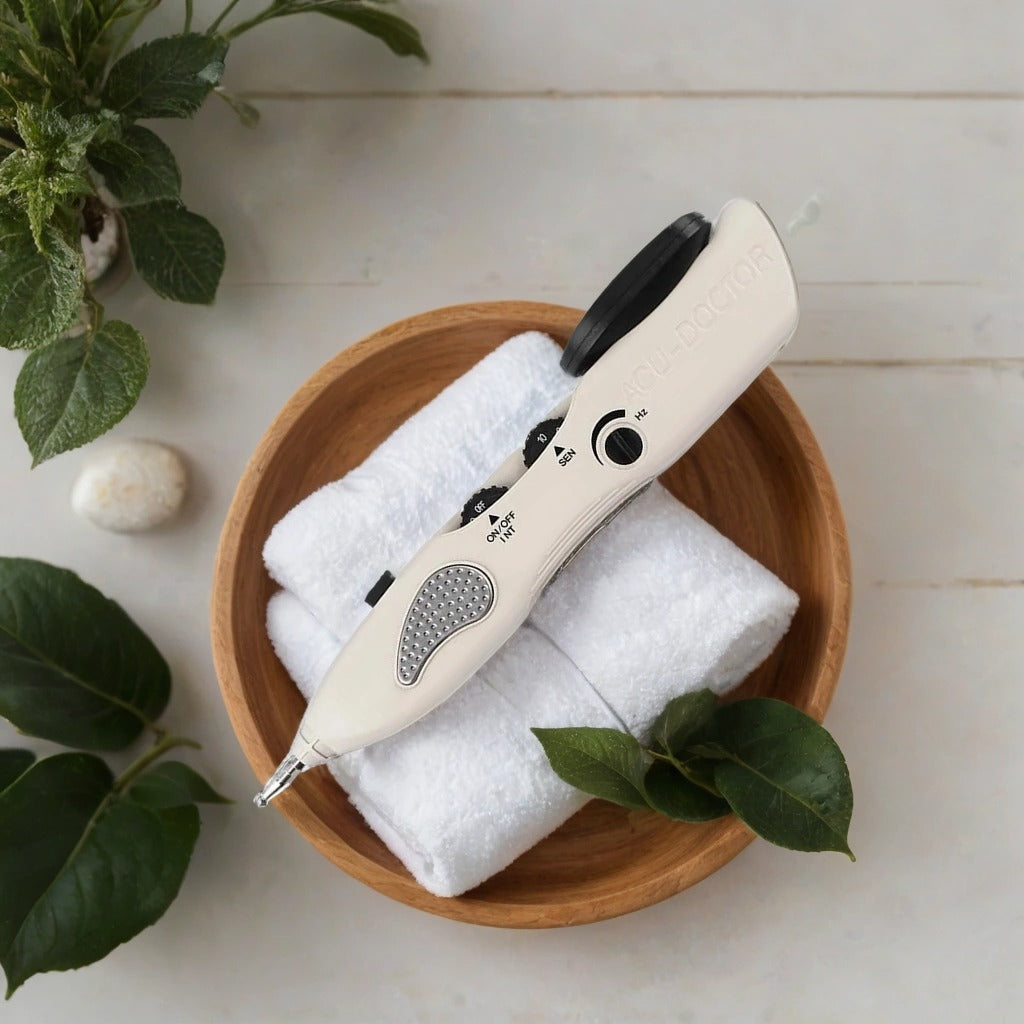 Rechargeable Massage Pen with LCD, 10 Intensity Levels, Needle-Free Tips