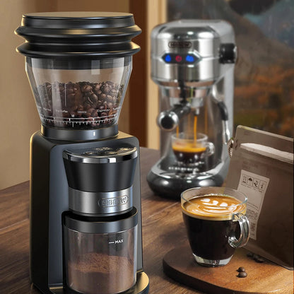 Electric Coffee Grinder with 34 Grind Options, Flat Burr for Precision
