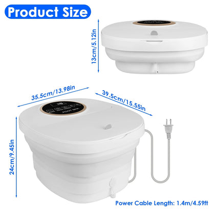 Space-Saving Foot Spa Massager with Remote, 6 Rollers & Bubbles – 11L Basin, 95–118°F