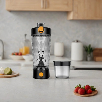 Self-Cleaning Electric Shaker Bottle with Built-in Powder Storage, USB-C