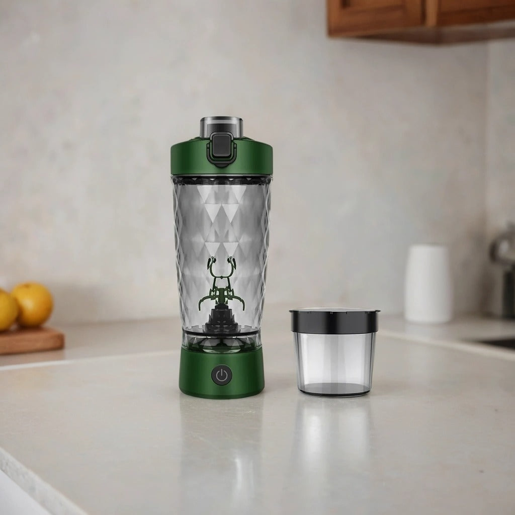 Self-Cleaning Electric Shaker Bottle with Built-in Powder Storage, USB-C