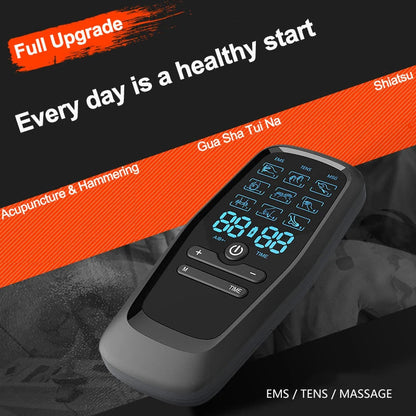 Muscle Stimulator with Rechargeable TENS & EMS – 6 Modes, 19 Intensities, 4 Electrode Pads