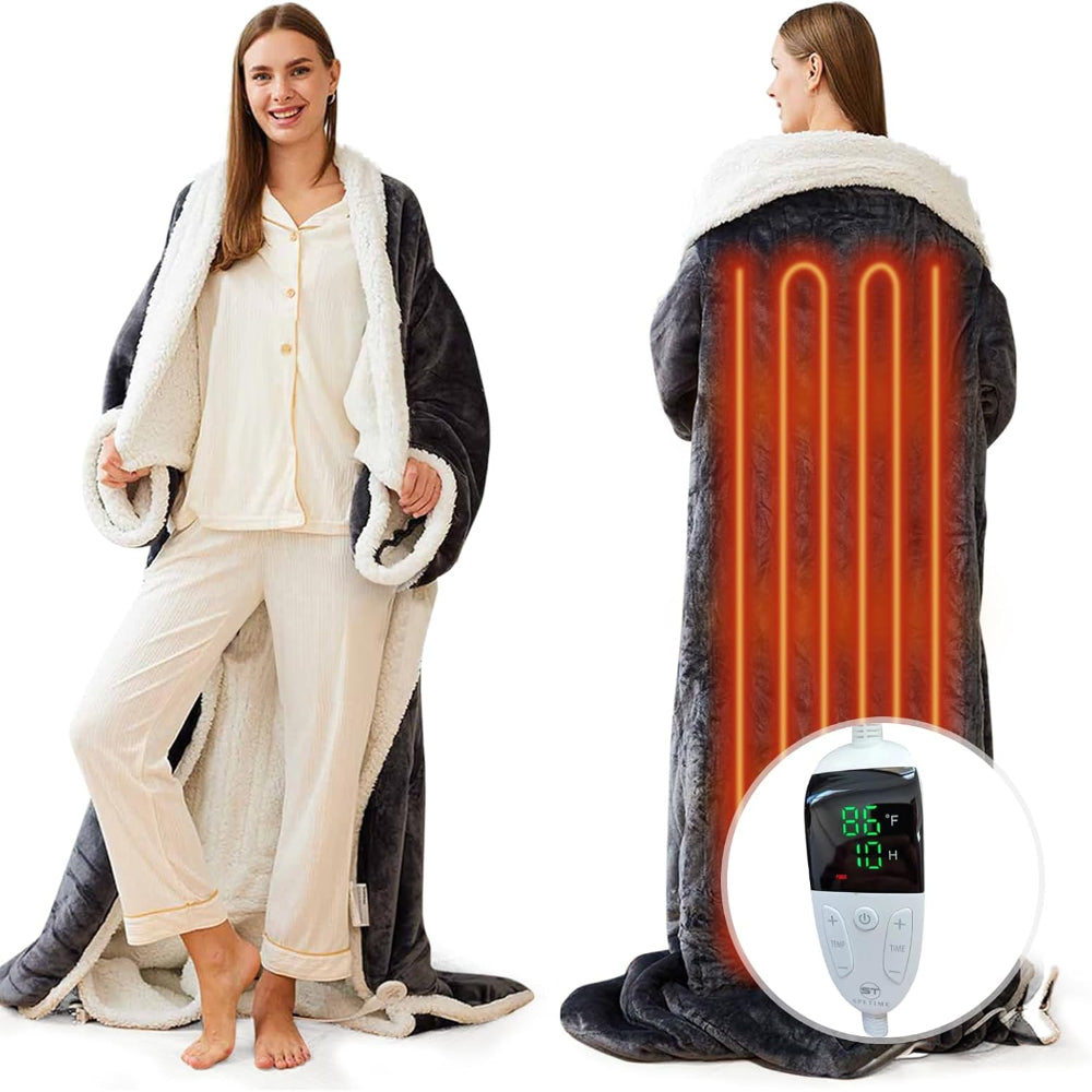 Heated Wearable Blanket with Adjustable Temperature Control