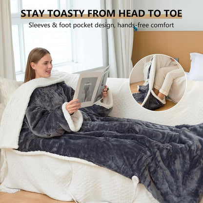 Heated Wearable Blanket with Adjustable Temperature Control