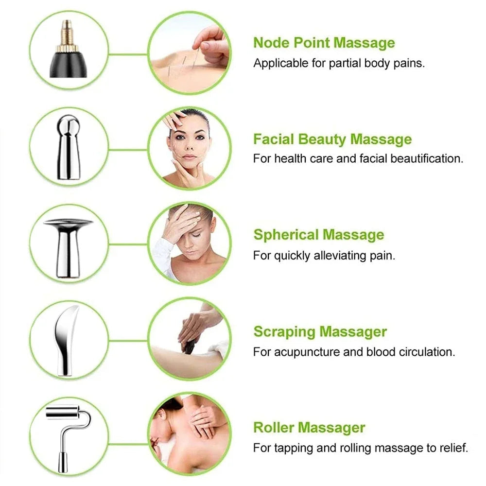 Microcurrent Massage Pen with 5 Attachments, 9 Intensity Settings & USB-C