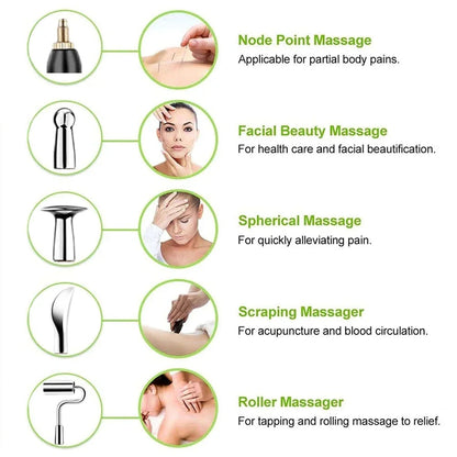 Microcurrent Massage Pen with 5 Attachments, 9 Intensity Settings & USB-C