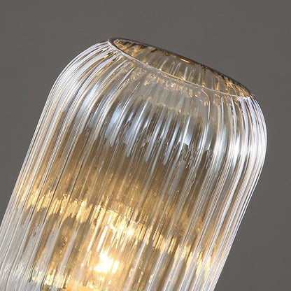 Ambient Table Lamp with Ribbed Glass Design
