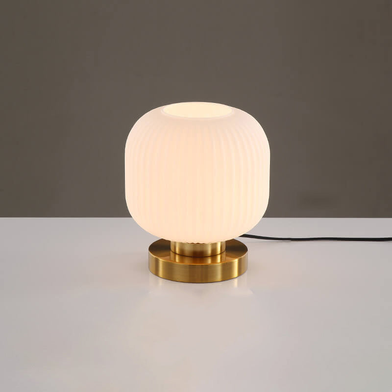 Ambient Table Lamp with Ribbed Glass Design