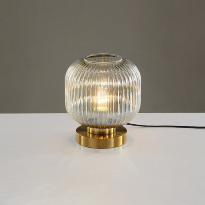 Ambient Table Lamp with Ribbed Glass Design