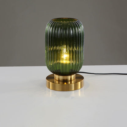 Ambient Table Lamp with Ribbed Glass Design