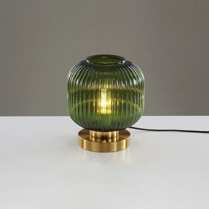 Ambient Table Lamp with Ribbed Glass Design